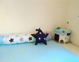 משטח החתלה לשידה+נחשושון אפור-תכלת