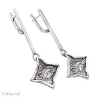 עגילי כסף ארוכים מעוצבים  A8832 | תכשיטי כסף 925