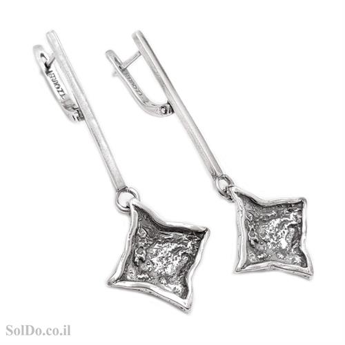 עגילי כסף ארוכים מעוצבים  A8832 | תכשיטי כסף 925