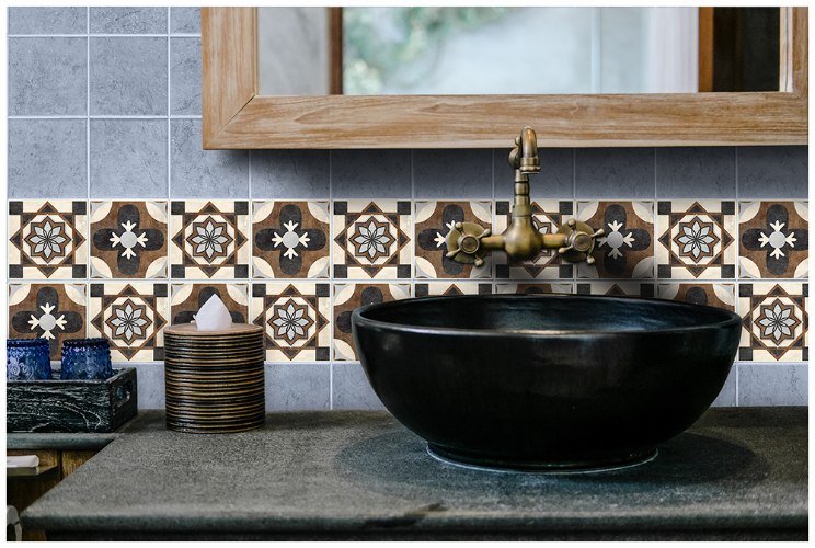 מדבקות לאריחים 10*10 ס''מ טמפלרי דגם 1283