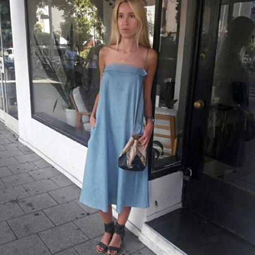 שמלת סטרפלס ג'ינס