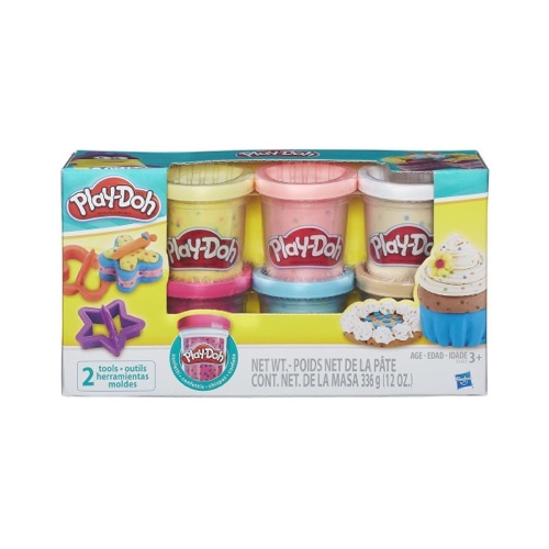 פליידו מארז 6 צבעים עם קומפטי וחיתוכיות