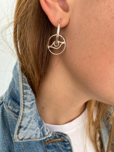 עגילי חישוק דומיניק כסף