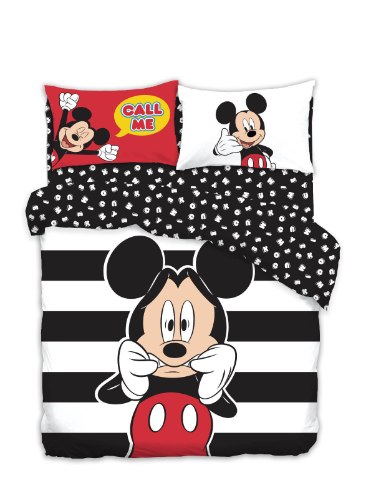 סט מצעים מלא למיטה זוגית דיסני- מיקי CALL ME