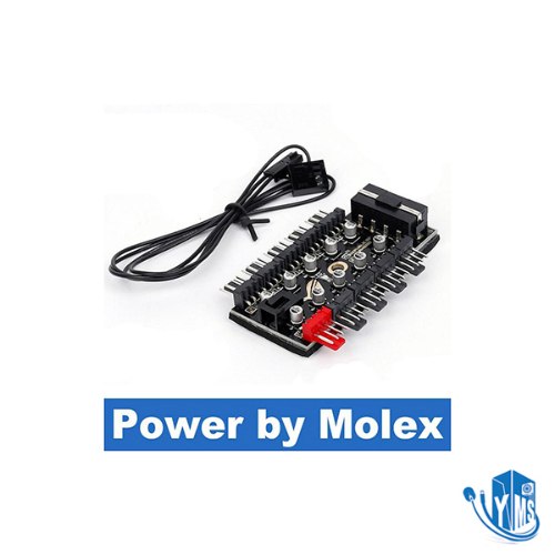 רכזת מאווררים עד 10 חיבורים בחיבור PWM עם בקרת מהירות על מאווררי הקירור ניתן לחבר בחיבור SATA/Molex