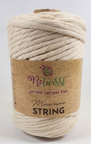 חוט מקרמה סינגל סטרינג 5 מ"מ 90 מ' - טבעי