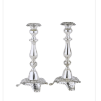 פמוטים מכסף טהור רבנית חב"ד