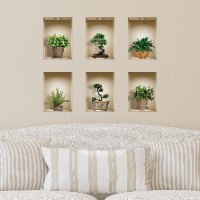 שישיית מדבקות נישה כוורת עציצים דגם 610