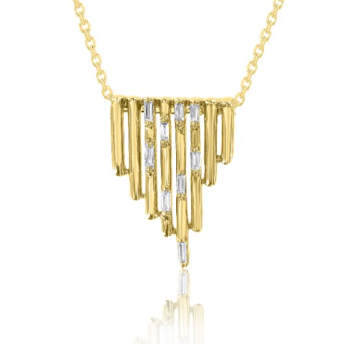 שרשרת ותליון זהב 14 קראט 0.08 קראט יהלומים 89043 - מחיר מבצע!