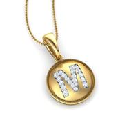 שרשרת אות M שרשרת זהב עם אות M משובצת יהלומים