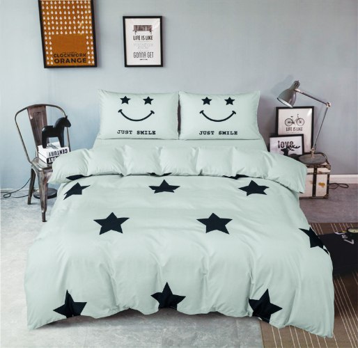 סט מצעים למיטת קווין 180/200 דגם כוכבים - 280