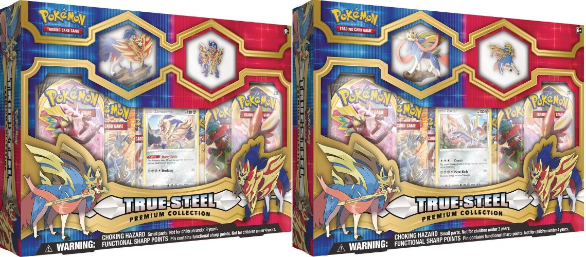 קלפי פוקימון מארז אספנים Pokemon True Steel Premium Collection Zacian or Zamazenta