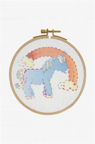 קיט ריקמה לילדים עם חישוק - DMC - חד קרן