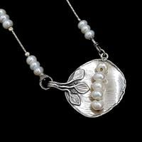 תליון כסף מעוצב פנינים כולל לשרשרת T7465 | תכשיטי כסף 925