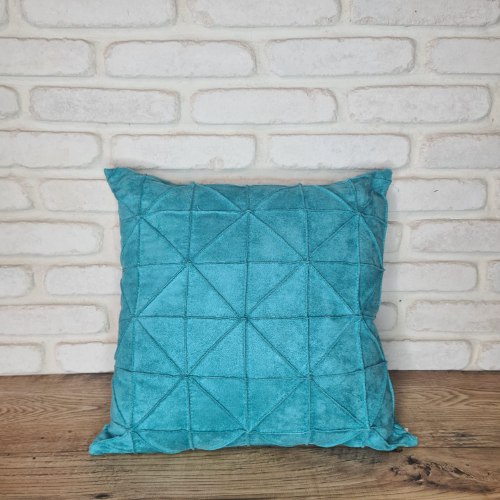 כרית ריבועים טורקיז