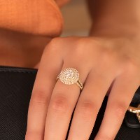 טבעת אירוסין זהב 14 קראט 1.15 קראט יהלומים