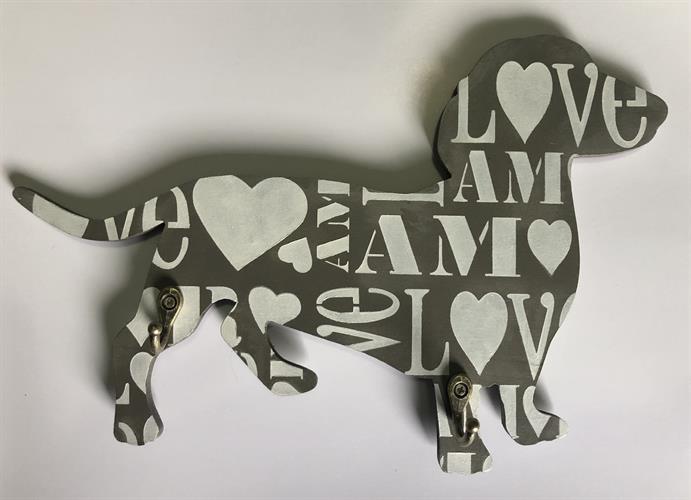 מחזיק מפתחות בצורת כלב נקניק I LOVE MY DOG