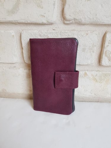 ארנק עור בורדו בינוני 4063