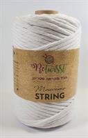 חוט מקרמה סינגל סטרינג 5 מ"מ 90 מ' - לבן