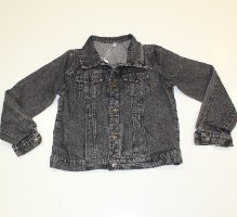 ג'קט ג'ינס נערות שחור משופשף
