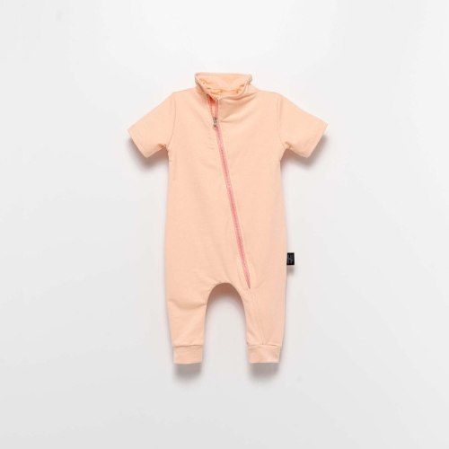 אוברול מוינוי סוליד MOINOI ורוד 6-18M