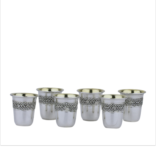 שישיית כוסות ליקר כסף טהור 925 דגם פיליגרין