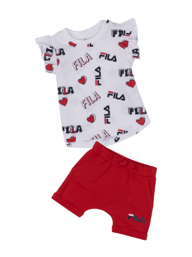 חליפת שורט מלמלה FILA לבן 6M-24M