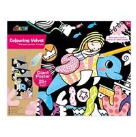 פוסטר קטיפה לצביעה + מדבקות - בת בים