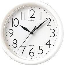 שעון קיר קוורץ קסיו CASIO לבן עגול IQ-01S-7DF