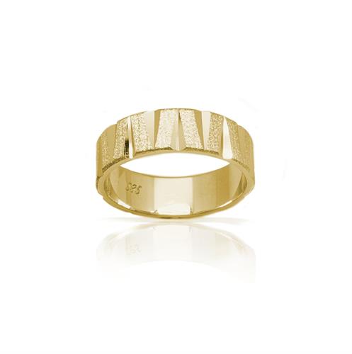 טבעת נישואין בשילובי טקסטורות מאט מוטות ופסים מבריקים- דגם M155