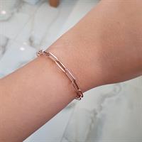 צמיד זהב חוליות לאישה דגם אטב עדין ודק │ צמיד זהב אדום │ צמיד זהב לאישה דגם אטב