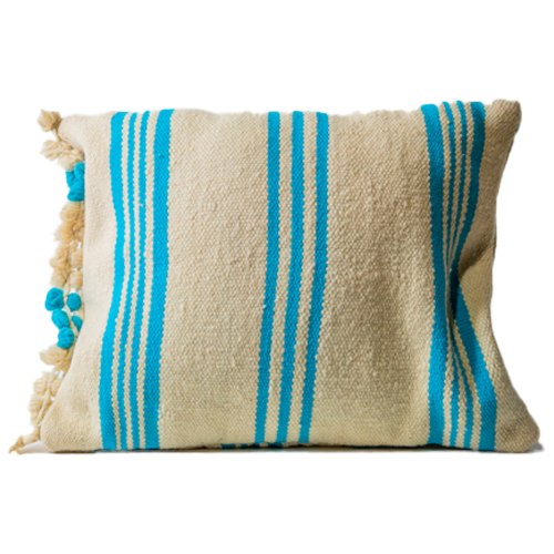 כרית שטיח פסים תכלת