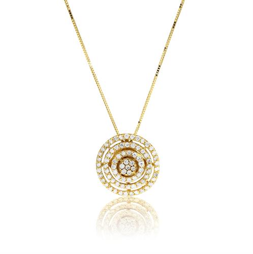 שרשרת מעגלי אינסוף נוצצת משובצת יהלומים 0.75 קראט בזהב 14 קרט