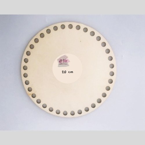 תחתית עץ עגולה לסריגת סל/סלסלה, תחתית בסיס לסלסלה קוטר 20 סמ