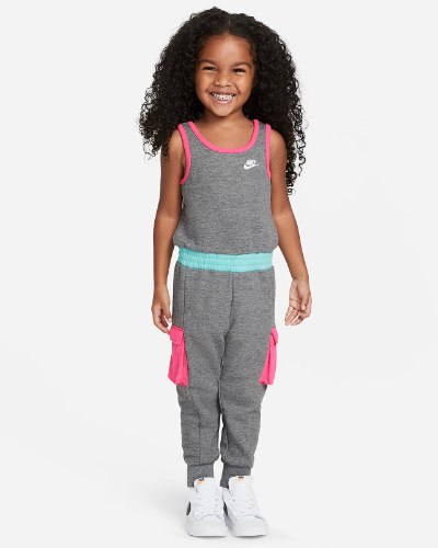 אוברול בנות NIKE אפור שילוב צבעים 2-7