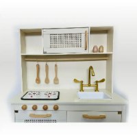 w10c601-מטבח רטרו מעץ איכותי לילדים דגם לירון, כולל כיריים אלקטרוניים-צעצועץ