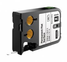 סרט סימון פוליאסטר שחור על רקע לבן Dymo 1868735 XTL Permanent Flat 6mmX9.1m