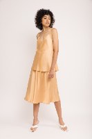 גופיית סאטן משי שמפניה