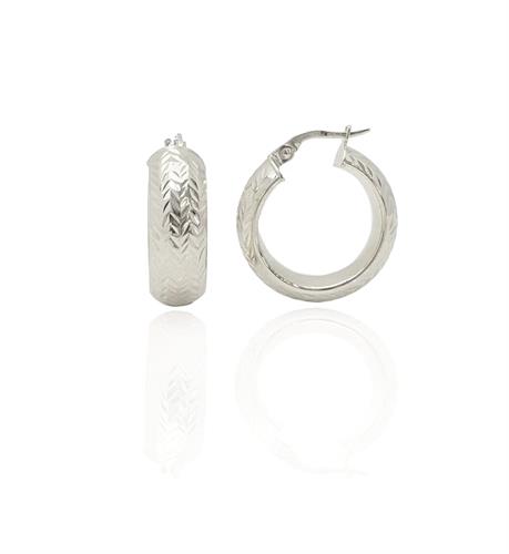 עגילי זהב חישוק קטנים רחבים 2.2 סמ