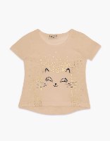 חולצה בנות טריקו מעוצבת חתול
