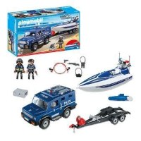 5187 ג'יפ משטרה וסירת מירוץ על נגרר