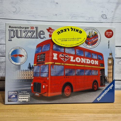 פאזל תלת מימד אוטובוס קומותיים אדום בלונדון - 216 חלקים