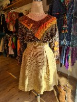 חצאית פשתן איטלקית מפוארת מידה S