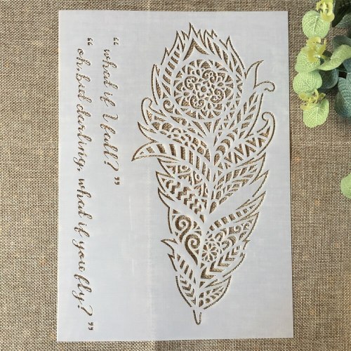 שבלונה גדולה - נוצה וכיתוב (A4)