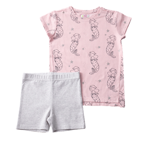 חליפת גן MERMAID ALL OVER ורודה