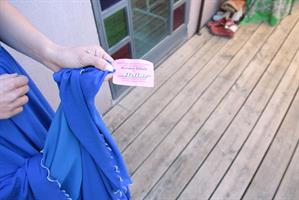 שמלת ערב סבנטיז מקסי כחול רויאל מידה M