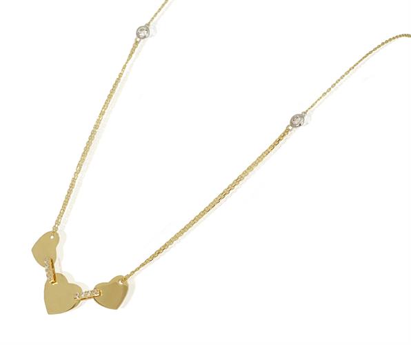 שרשרת לבבות לחריטה