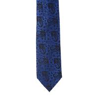 עניבה קלאסית פייזלי כחול רויאל בשילוב שחור