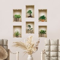 שישיית מדבקות נישה כוורת עציצים דגם 610