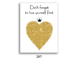 רביעיית תמונות השראה לב זהב, אהבה, חלום ונוצות ש/ל דגם 8